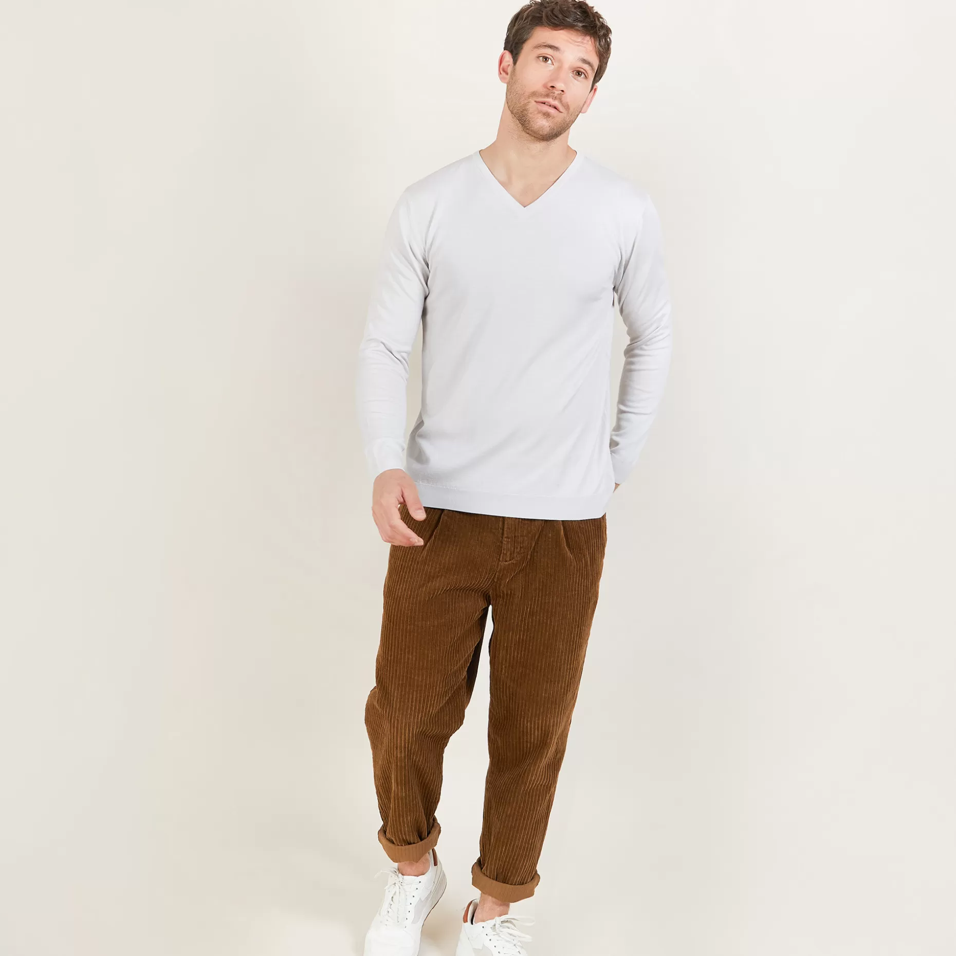 Maison Montagut Pull Col V En Laine Et Soie - Bessie>Homme Pulls