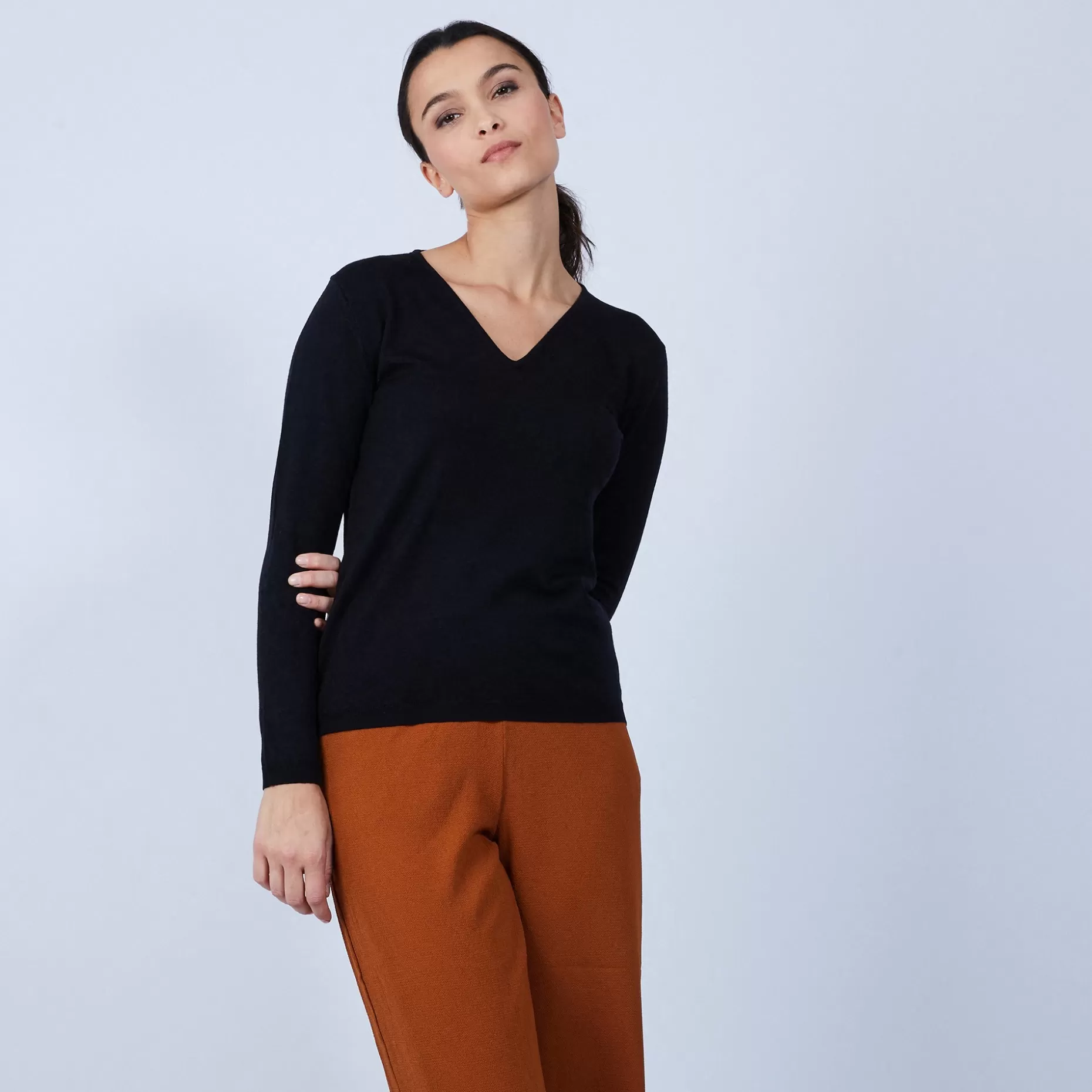 Maison Montagut Pull Col V En Laine Merinos - Barbara>Femme Pulls