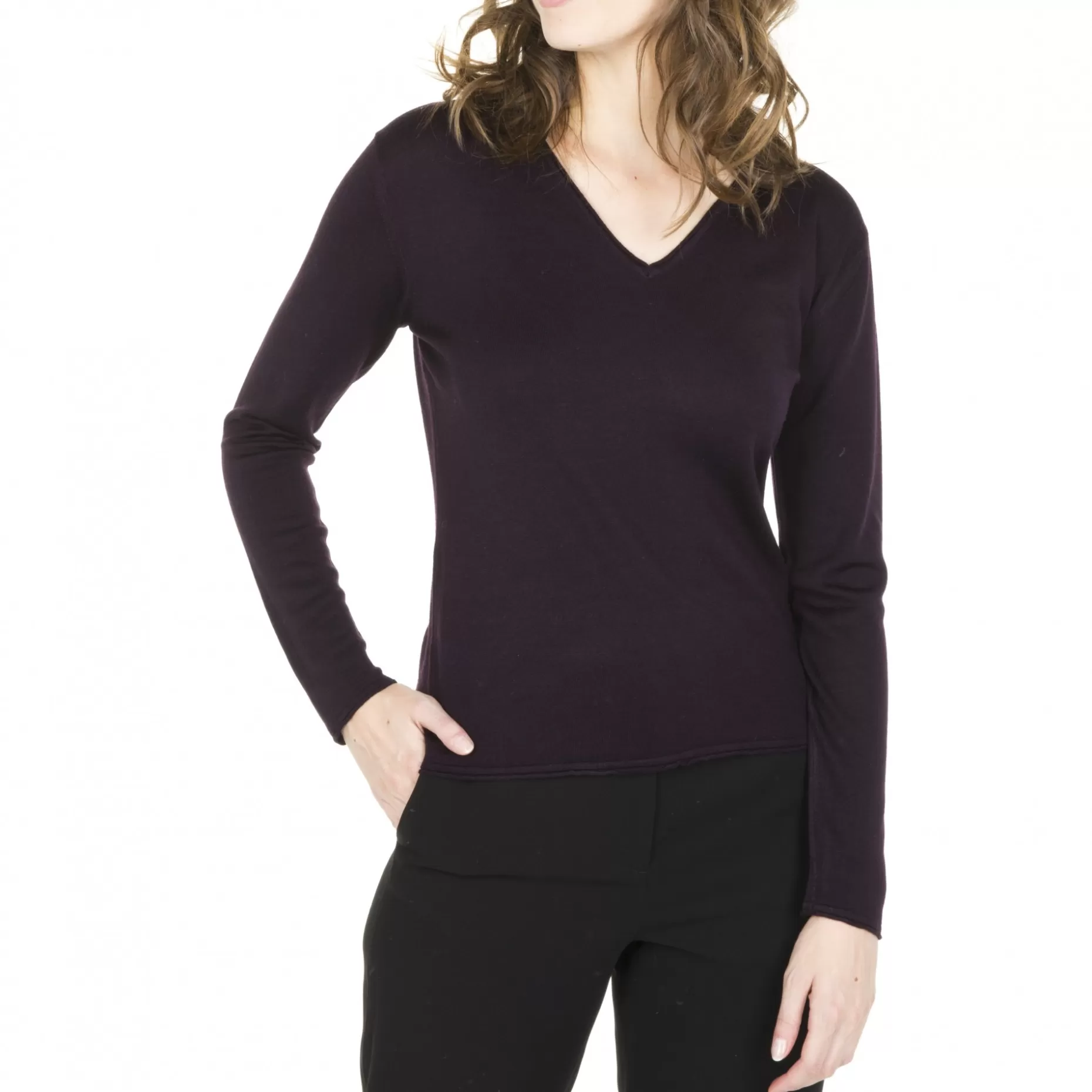 Maison Montagut Pull Col V En Laine Merinos - Gallieni>Femme Pulls