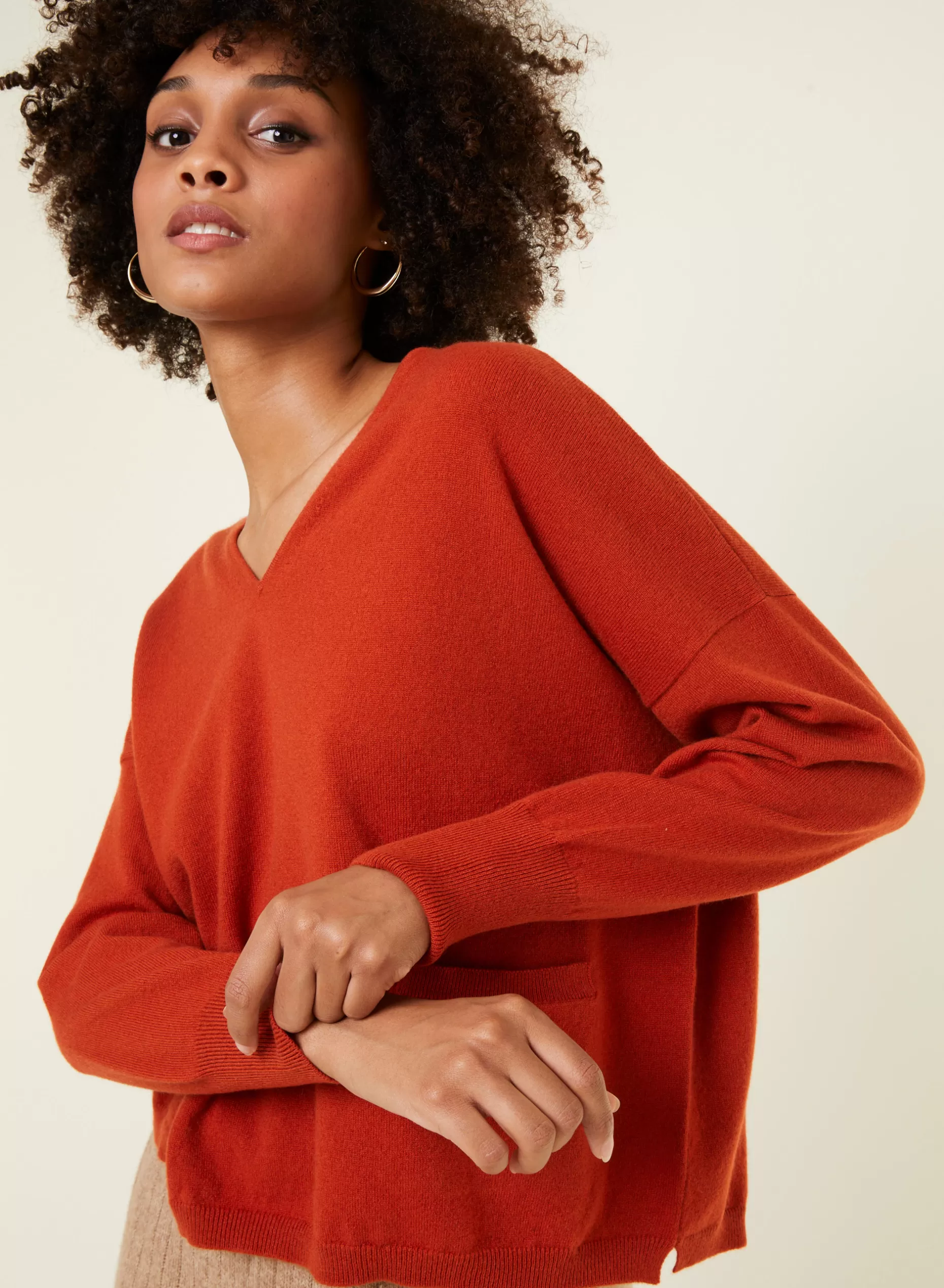 Maison Montagut Pull Court En Cachemire Avec Poche - Balba>Femme Pulls