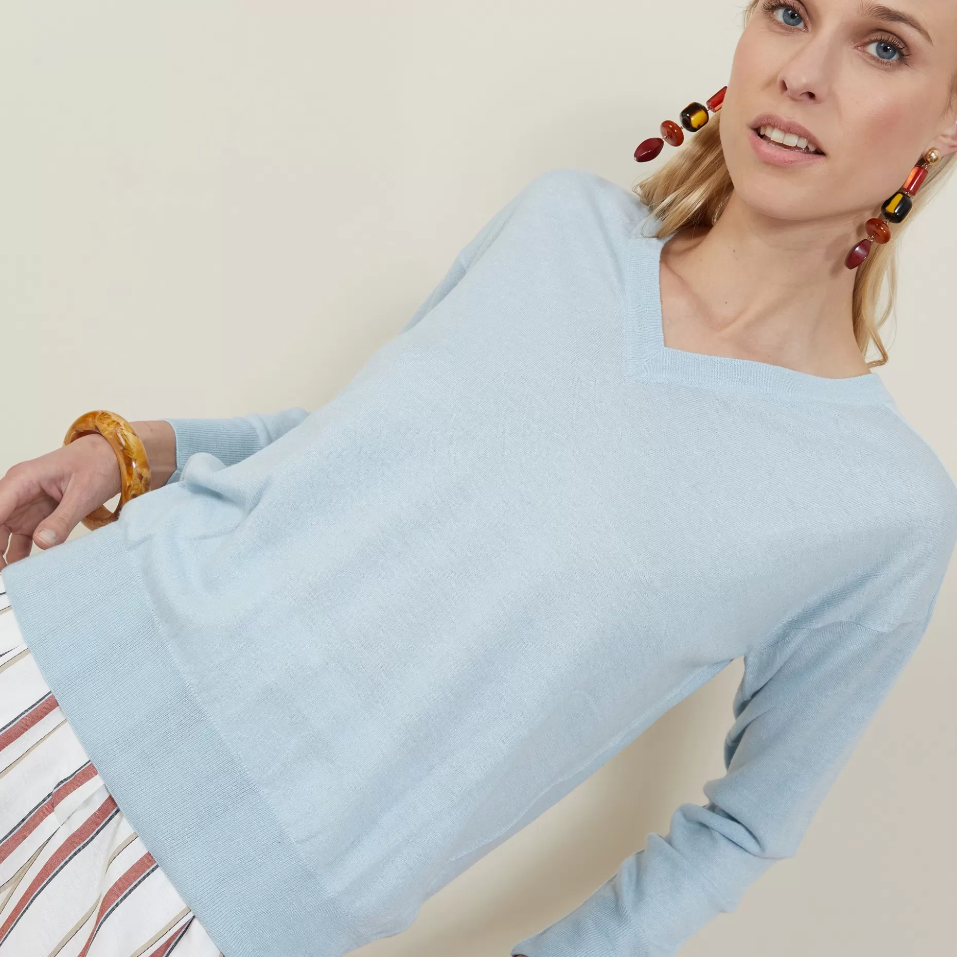 Maison Montagut Pull Emmanchures Marteau En Lin Cachemire - Bailen>Femme Pulls