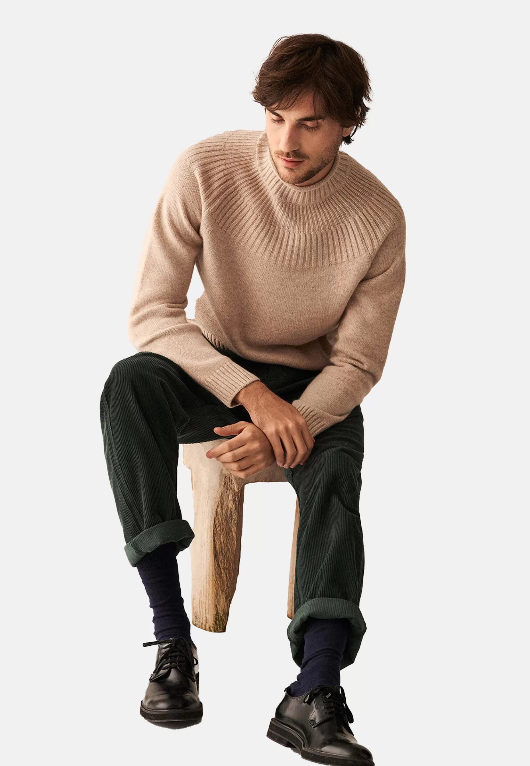 Maison Montagut Pull En Cachemire Col Avec Jeu De Mailles - Arman>Homme Pulls