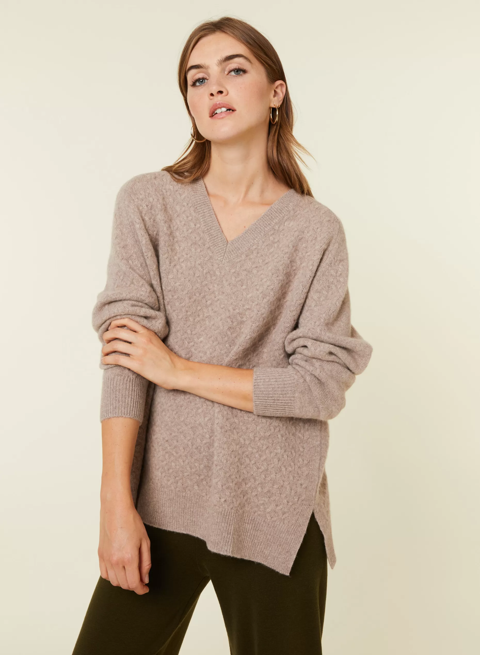 Maison Montagut Pull Fentes Jeux De Points Cachemire - Giulia>Femme Pulls