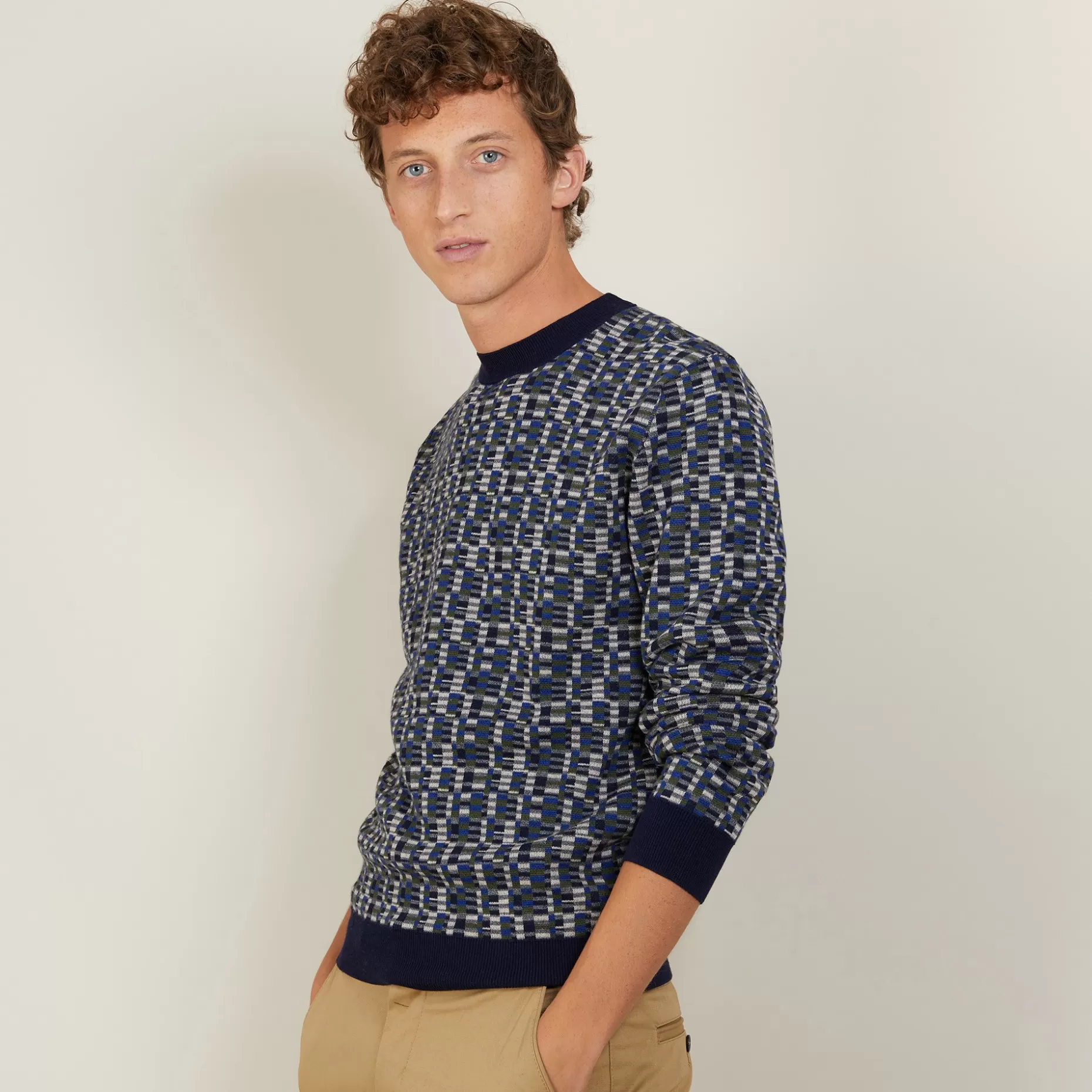 Maison Montagut Pull Graphique En Coton Et Laine - Lorenzo>Homme Pulls