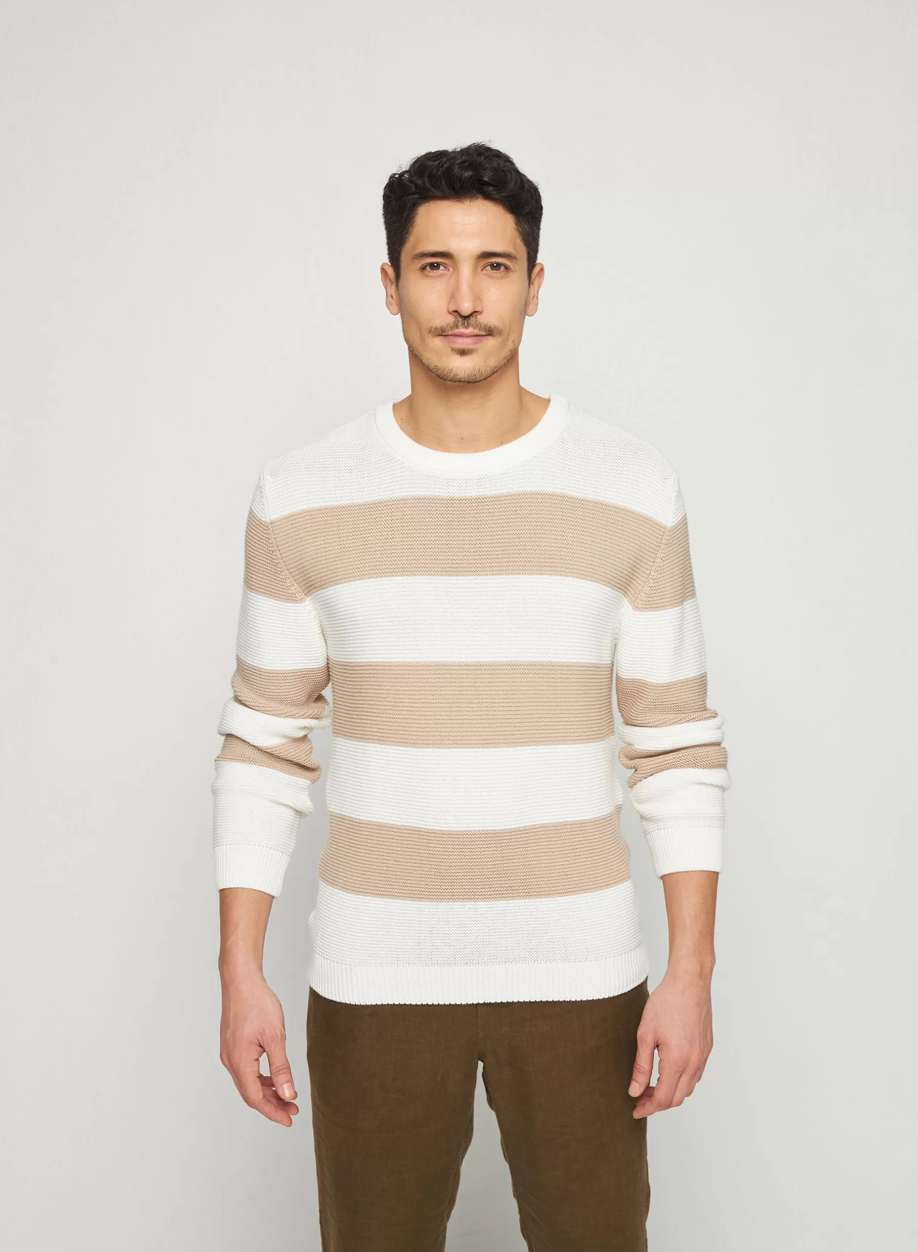 Maison Montagut Pull Grosses Rayures En Coton Bio - Rivage>Homme Pulls