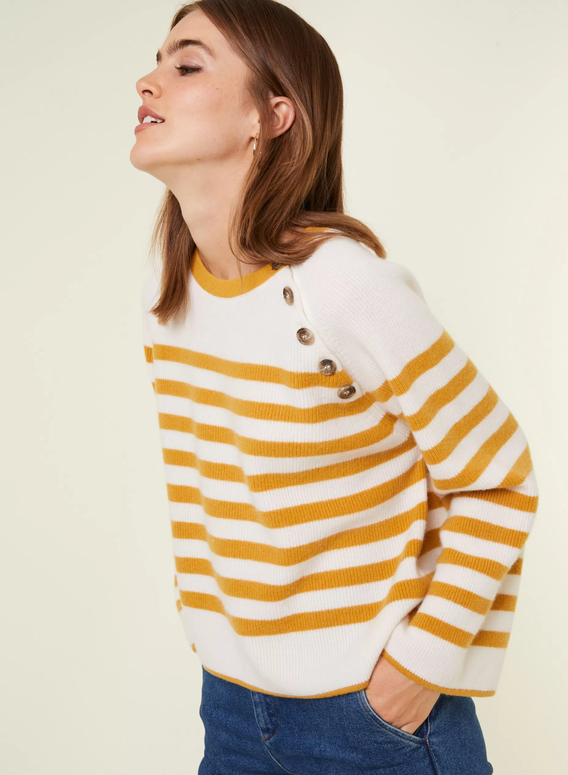 Maison Montagut Pull Mariniere En Cachemire A Manches Ample - Gaelle>Femme Pulls