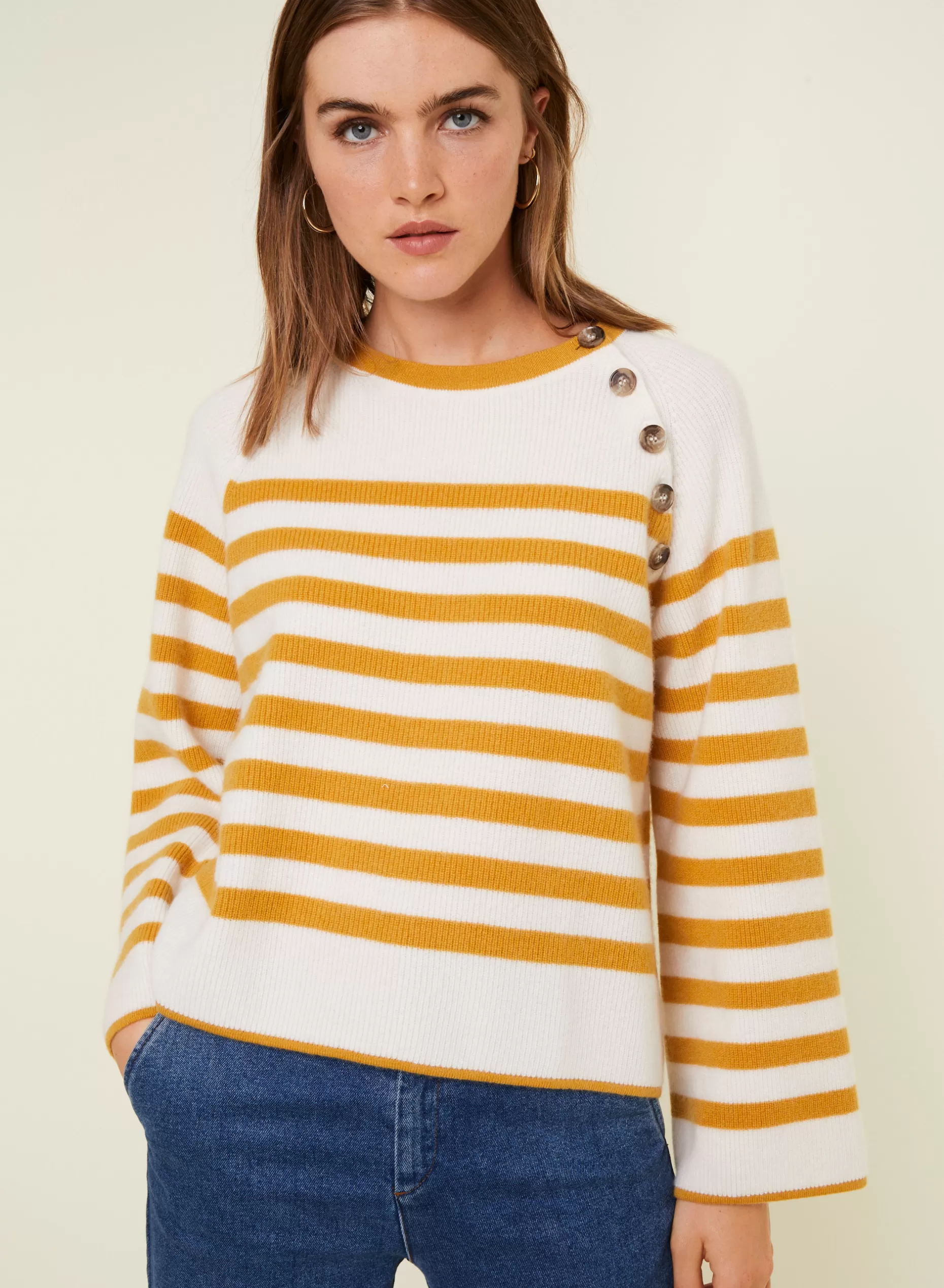 Maison Montagut Pull Mariniere En Cachemire A Manches Ample - Gaelle>Femme Pulls