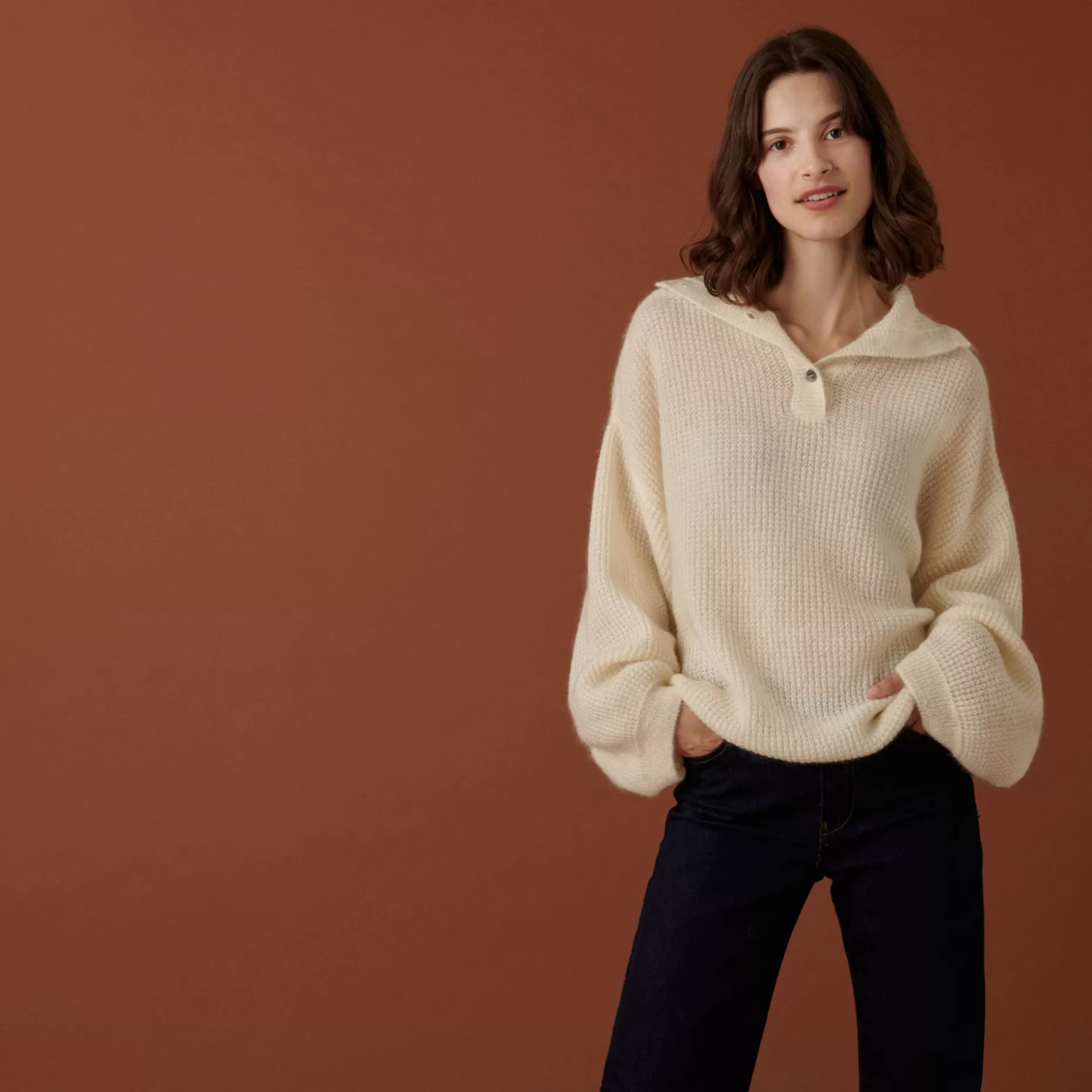 Maison Montagut Pull Oversize Boutonne En Mohair - Clea>Femme Pulls