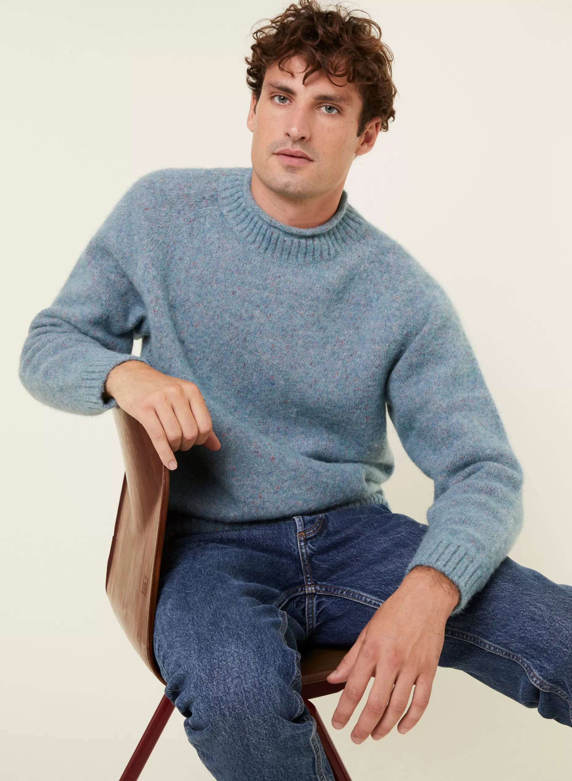 Maison Montagut Pull Ras De Cou Chine En Laine Melangee - Ferdinand>Homme Pulls