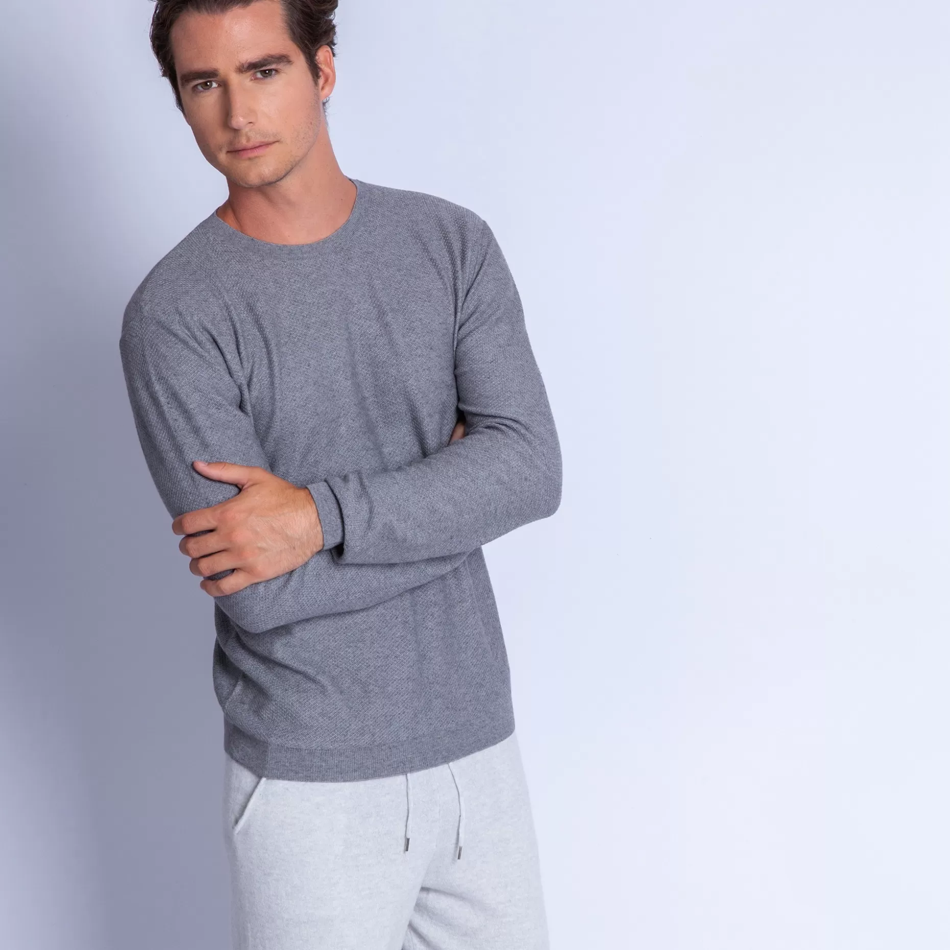 Maison Montagut Pull Ras Du Cou En Coton Cachemire - Hizoka>Homme Pulls