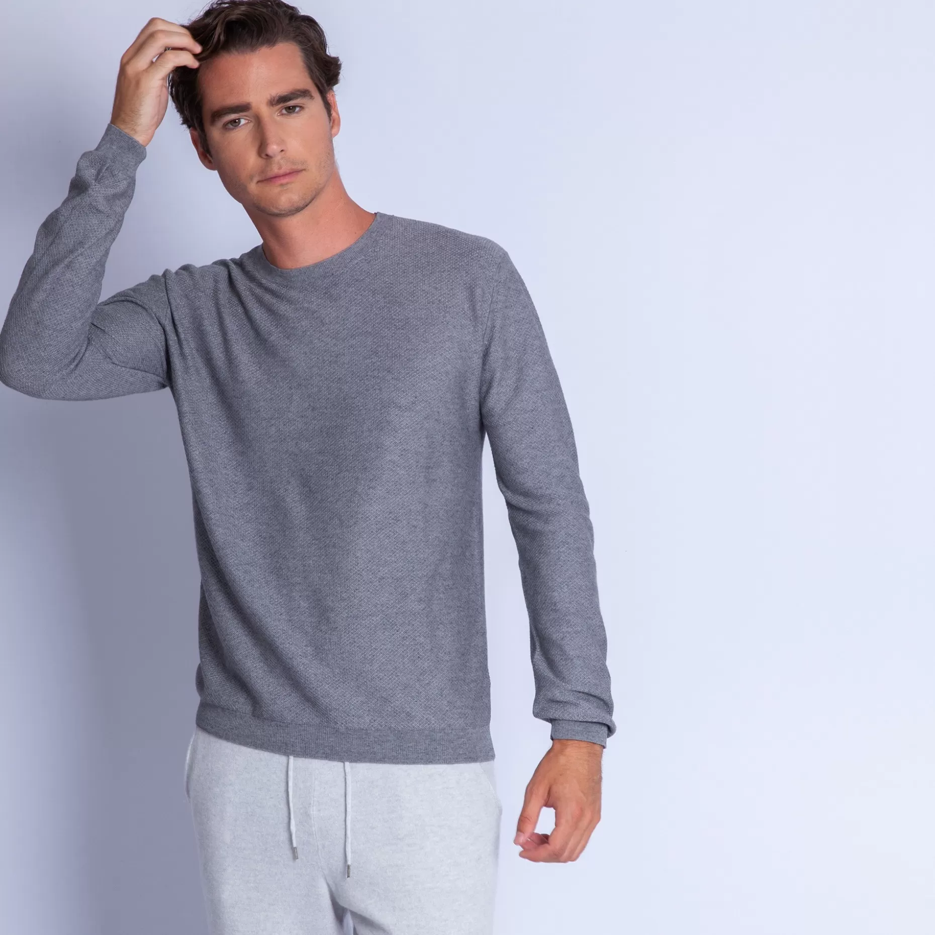 Maison Montagut Pull Ras Du Cou En Coton Cachemire - Hizoka>Homme Pulls