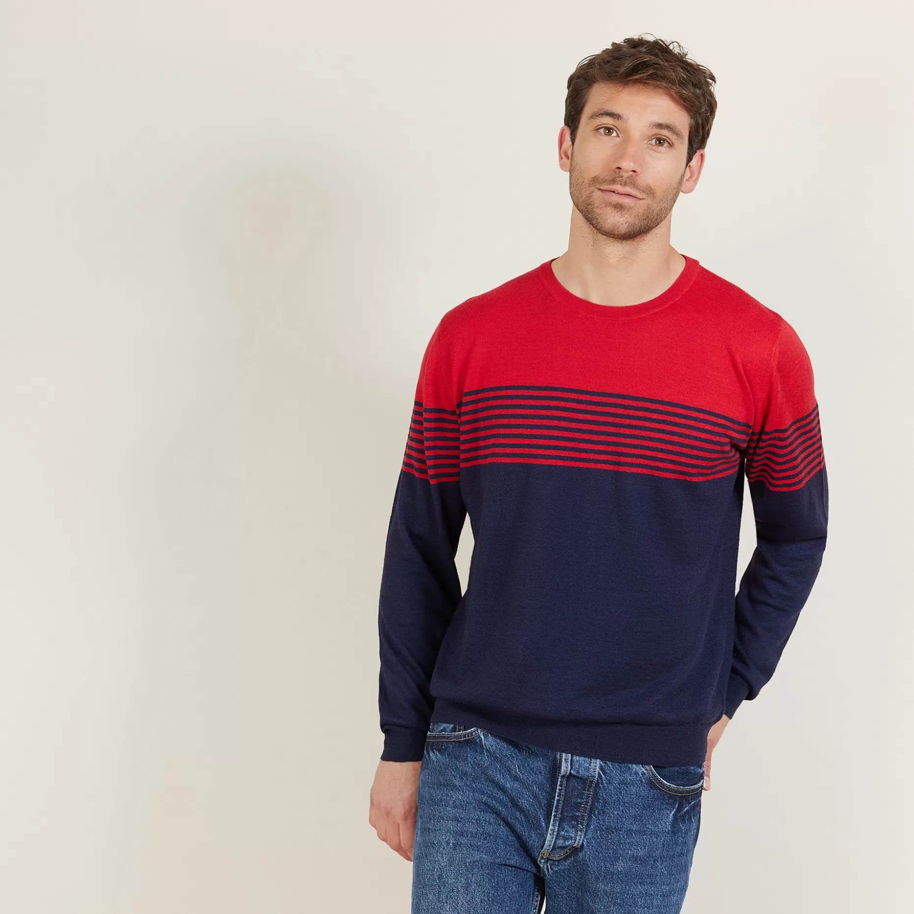 Maison Montagut Pull Raye En Cachemire Et Lin - Dalton>Homme Pulls