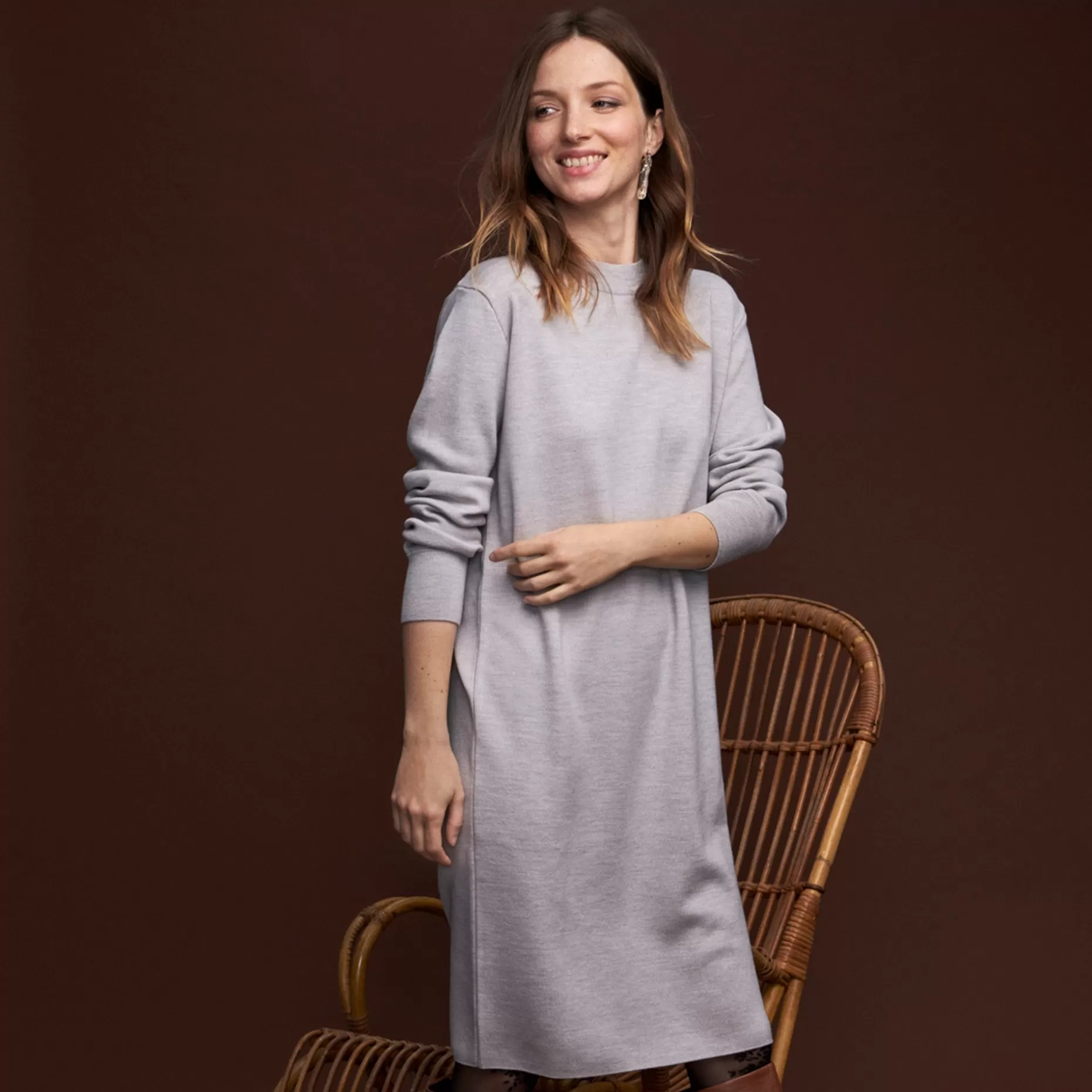 Maison Montagut Robe En Laine Boutons Epaule - Frankie>Femme Robes