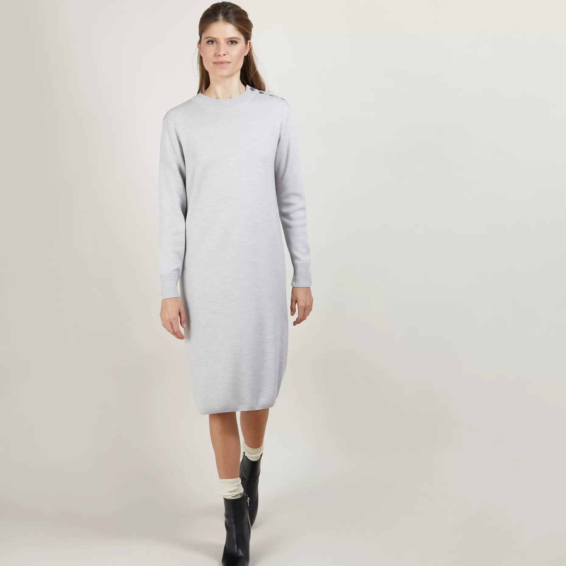 Maison Montagut Robe En Laine Boutons Epaule - Frankie>Femme Robes