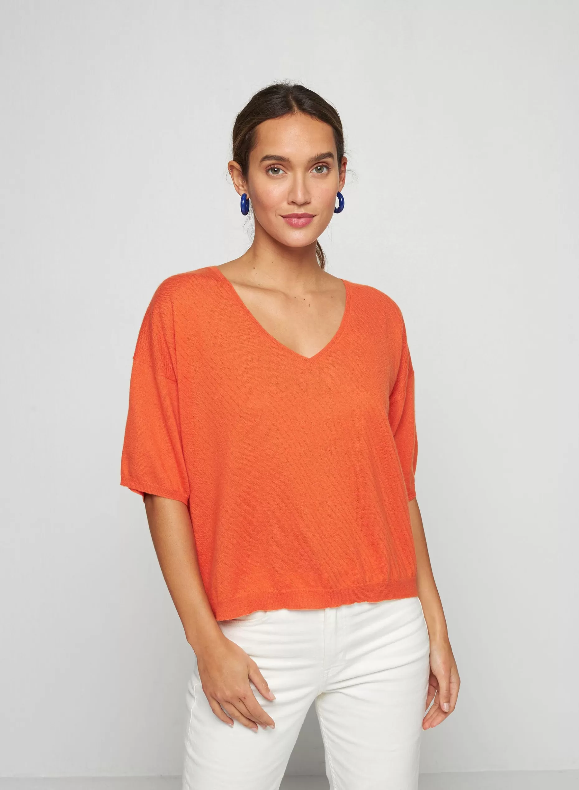 Maison Montagut T-Shirt A Manches Coudes En Cachemire Light - Solange>Femme T-Shirts