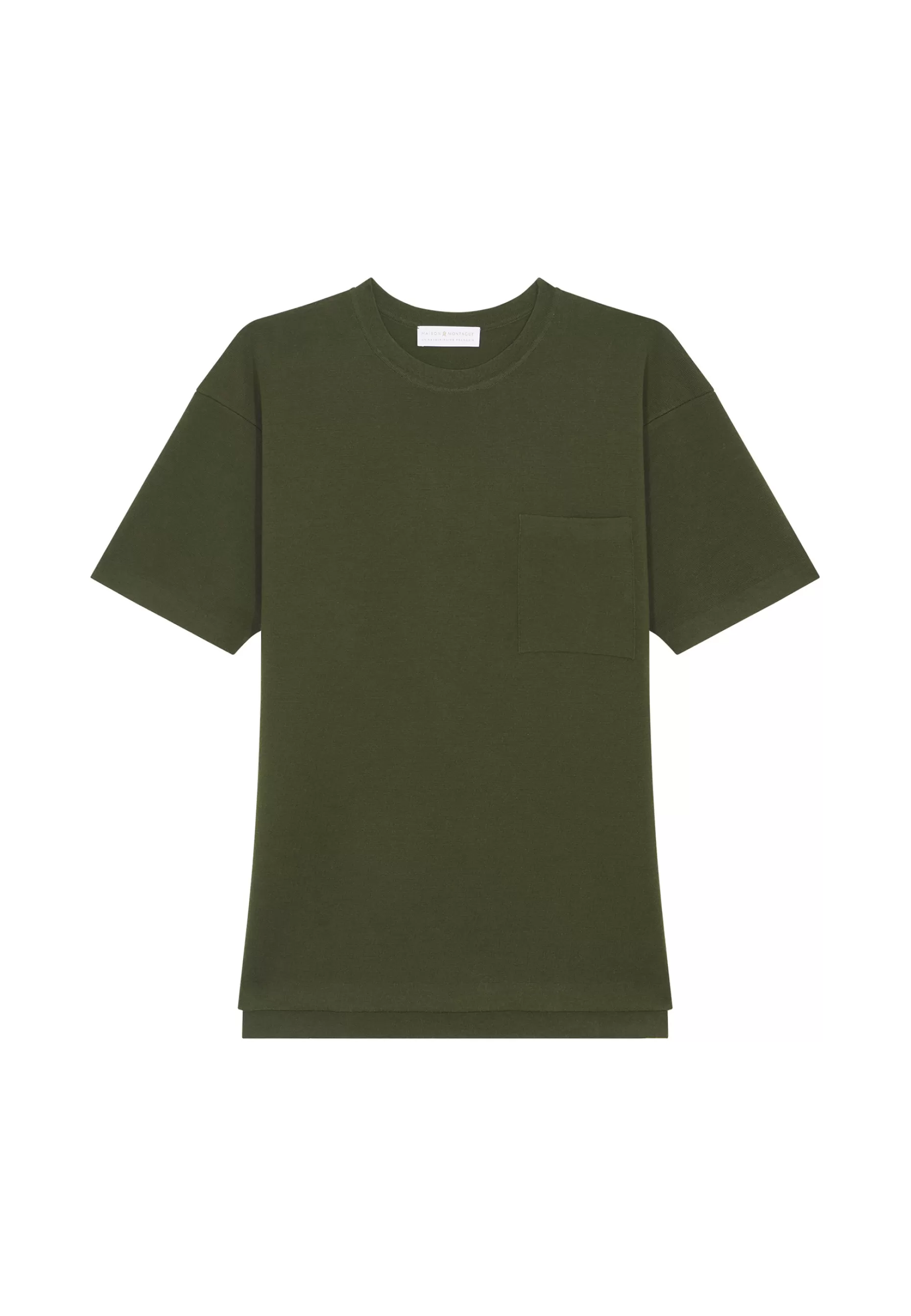 Maison Montagut T-Shirt Ample Avec Poche En Laine Merinos - Florentin>Homme T-Shirts