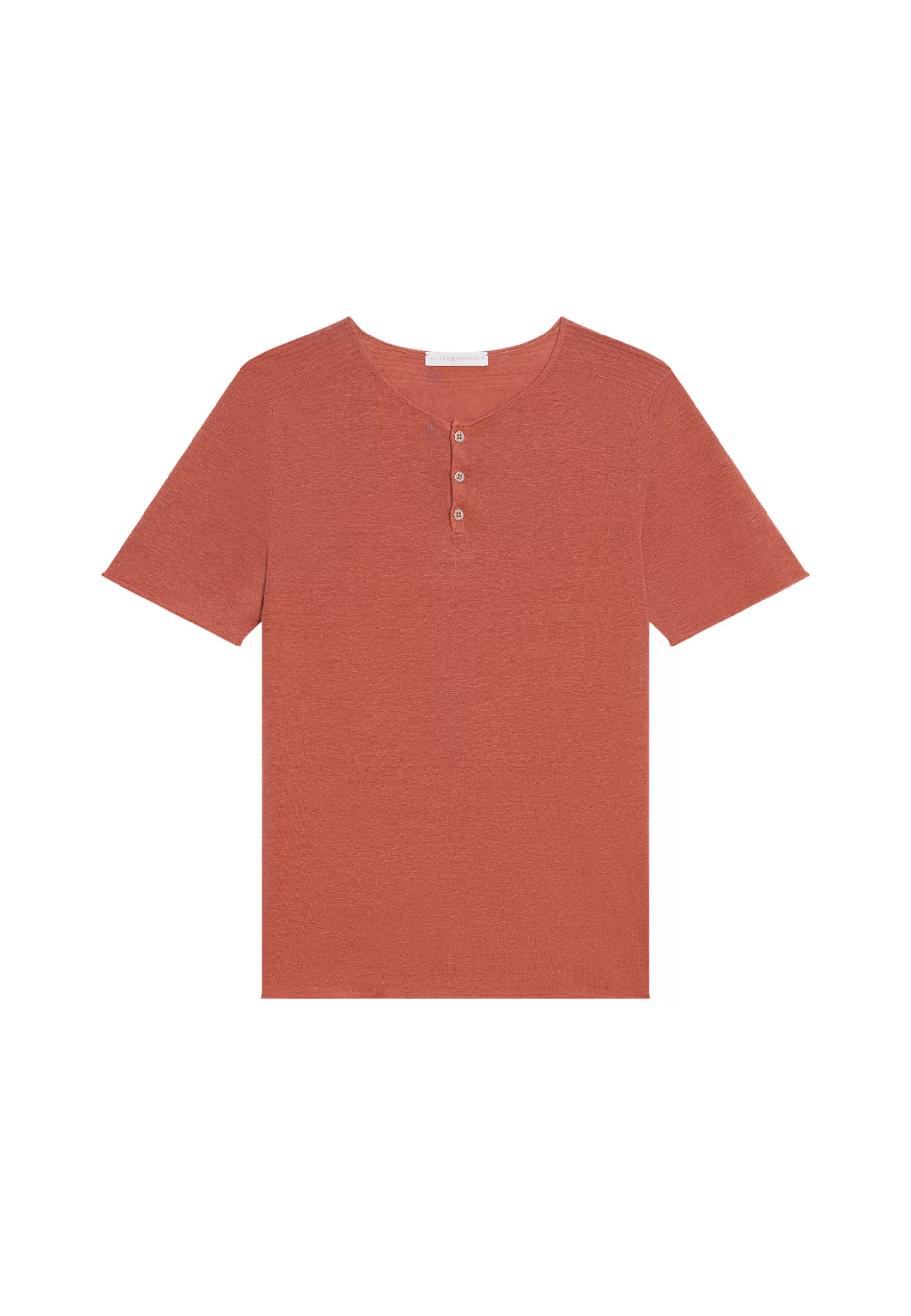 Maison Montagut T-Shirt Col Boutonne En Lin - Leonce>Homme T-Shirts