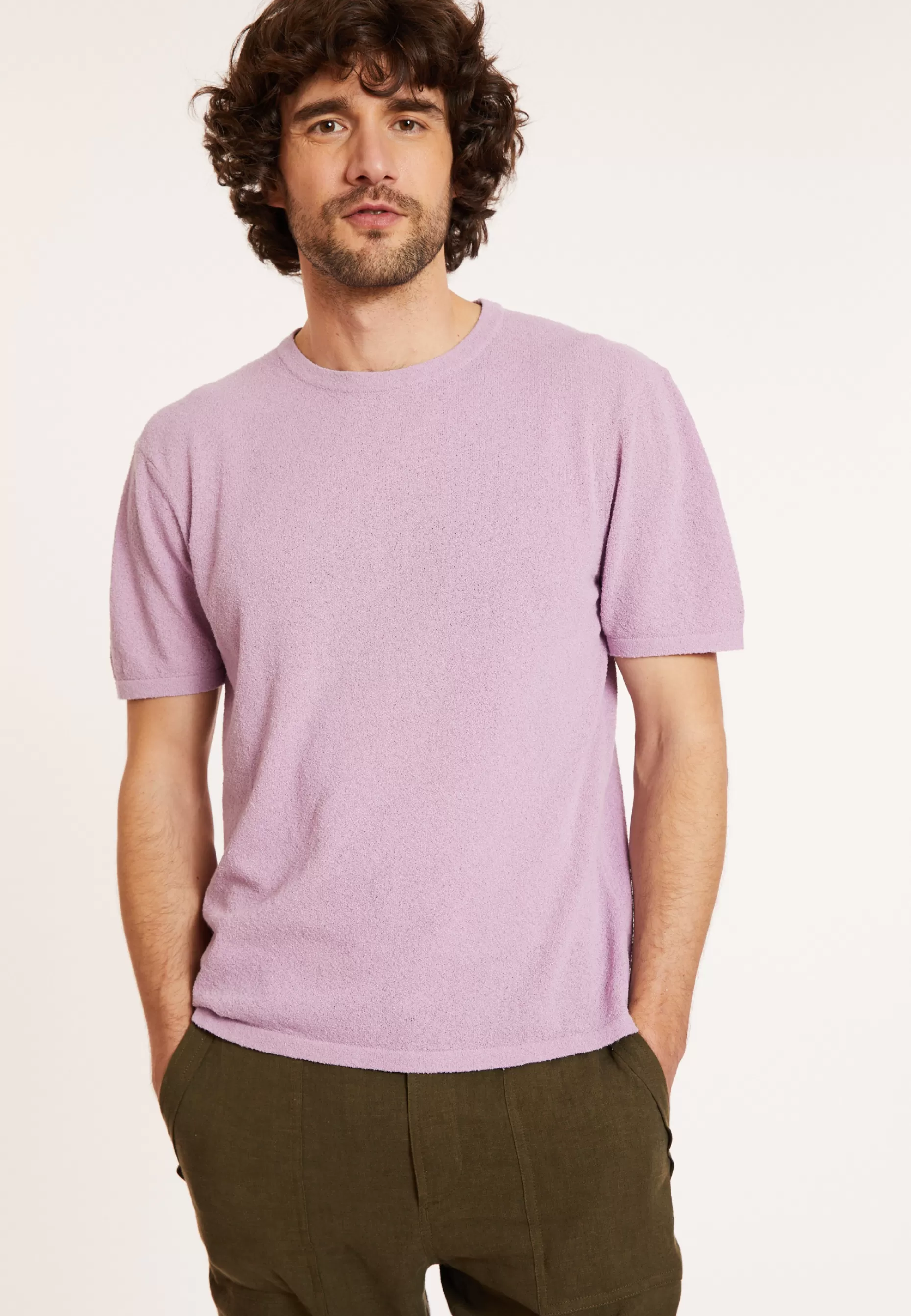 Maison Montagut T-Shirt Col Rond En Coton Brosse - Don>Homme T-Shirts