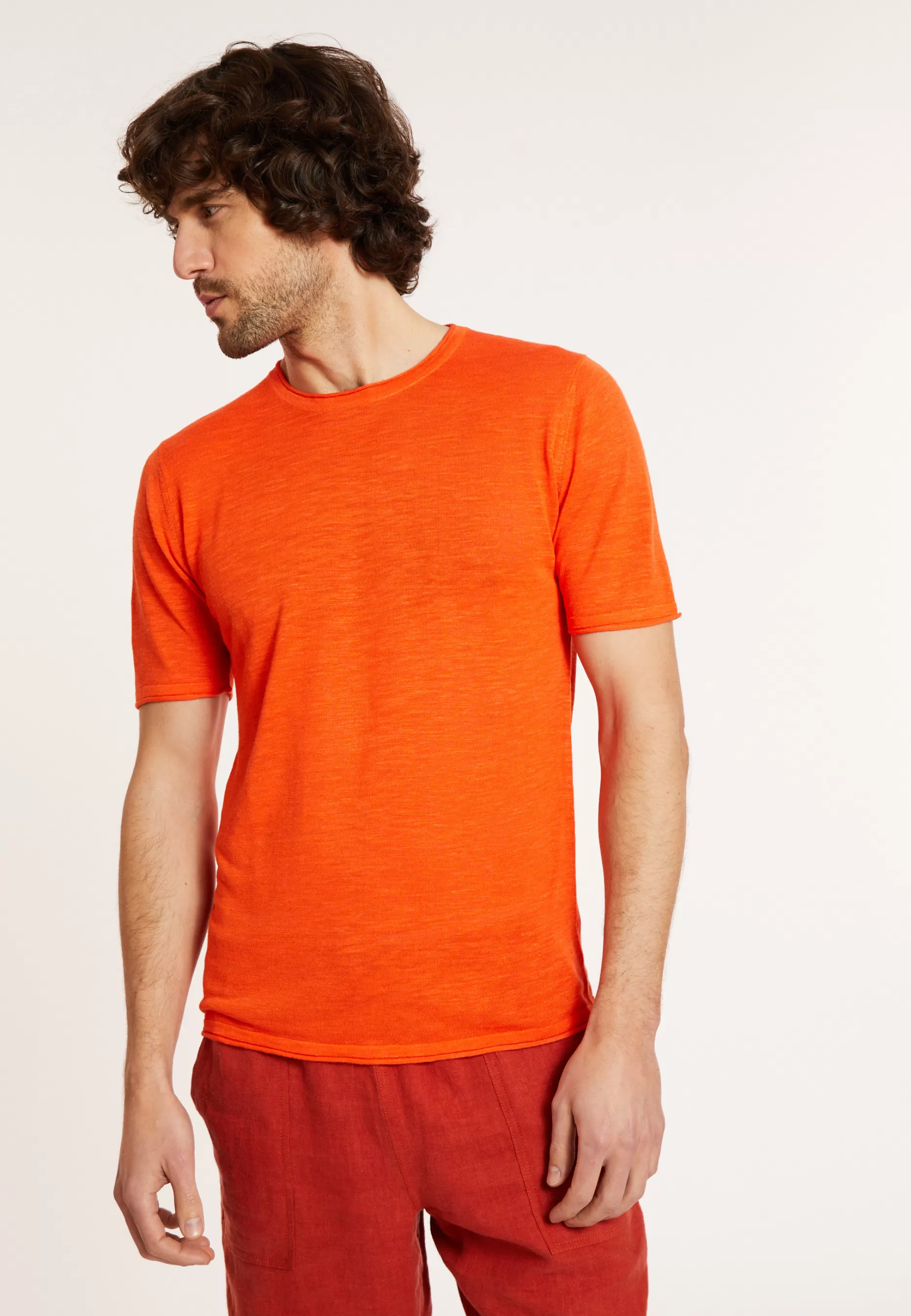 Maison Montagut T-Shirt Col Rond En Lin Flamme - Renaud>Homme T-Shirts