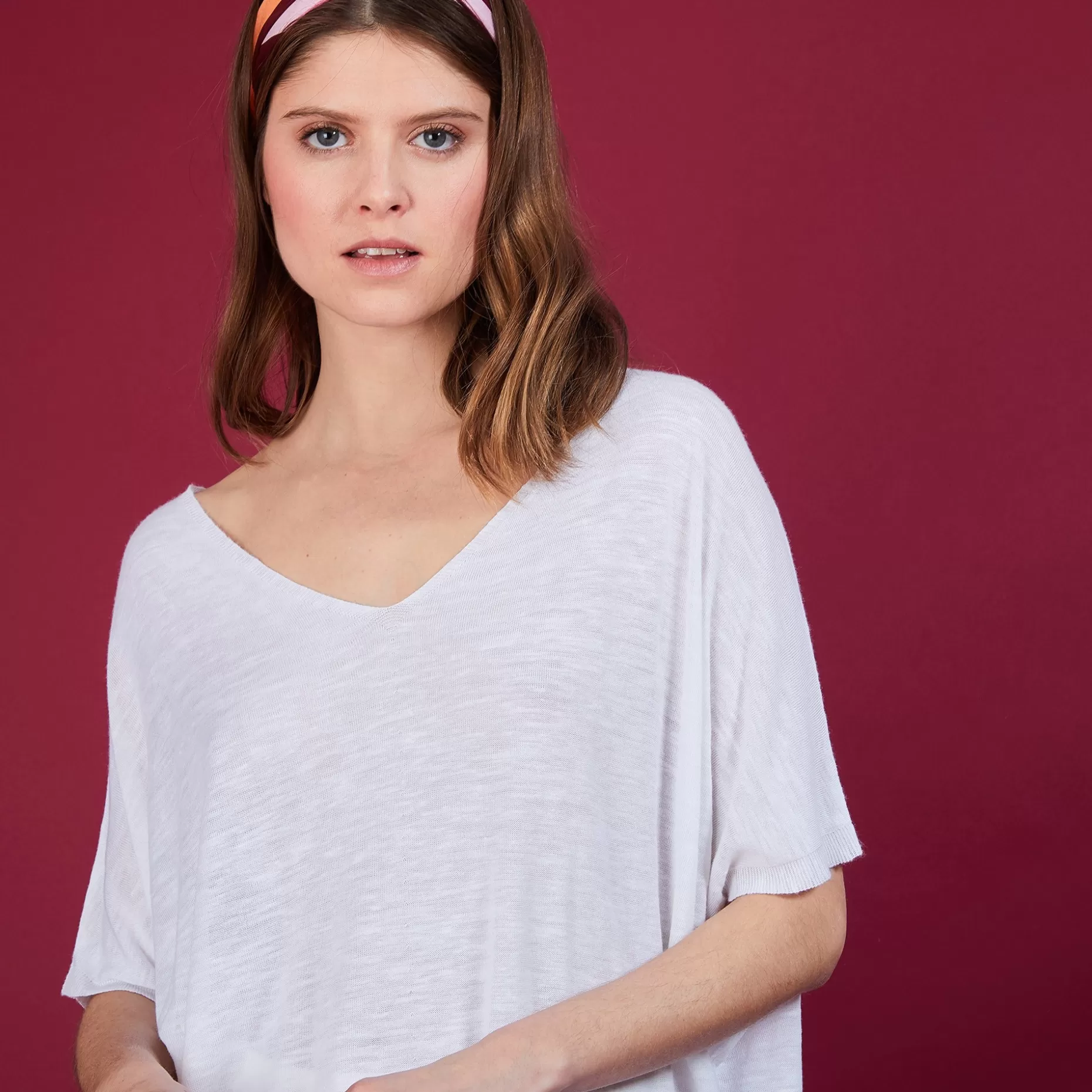 Maison Montagut T-Shirt Long En Lin Flamme - Bil>Femme T-Shirts