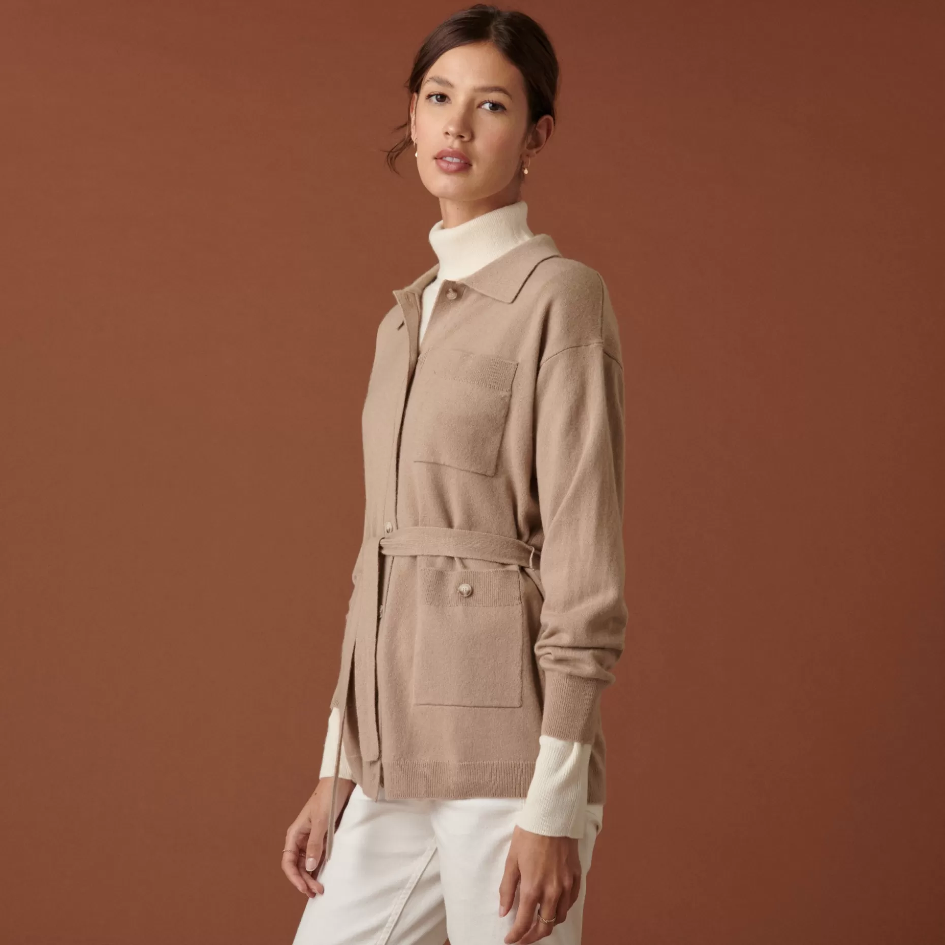 Maison Montagut Veste Boutonnee En Cachemire Col Polo - Clemence>Femme Vestes Et Gilets