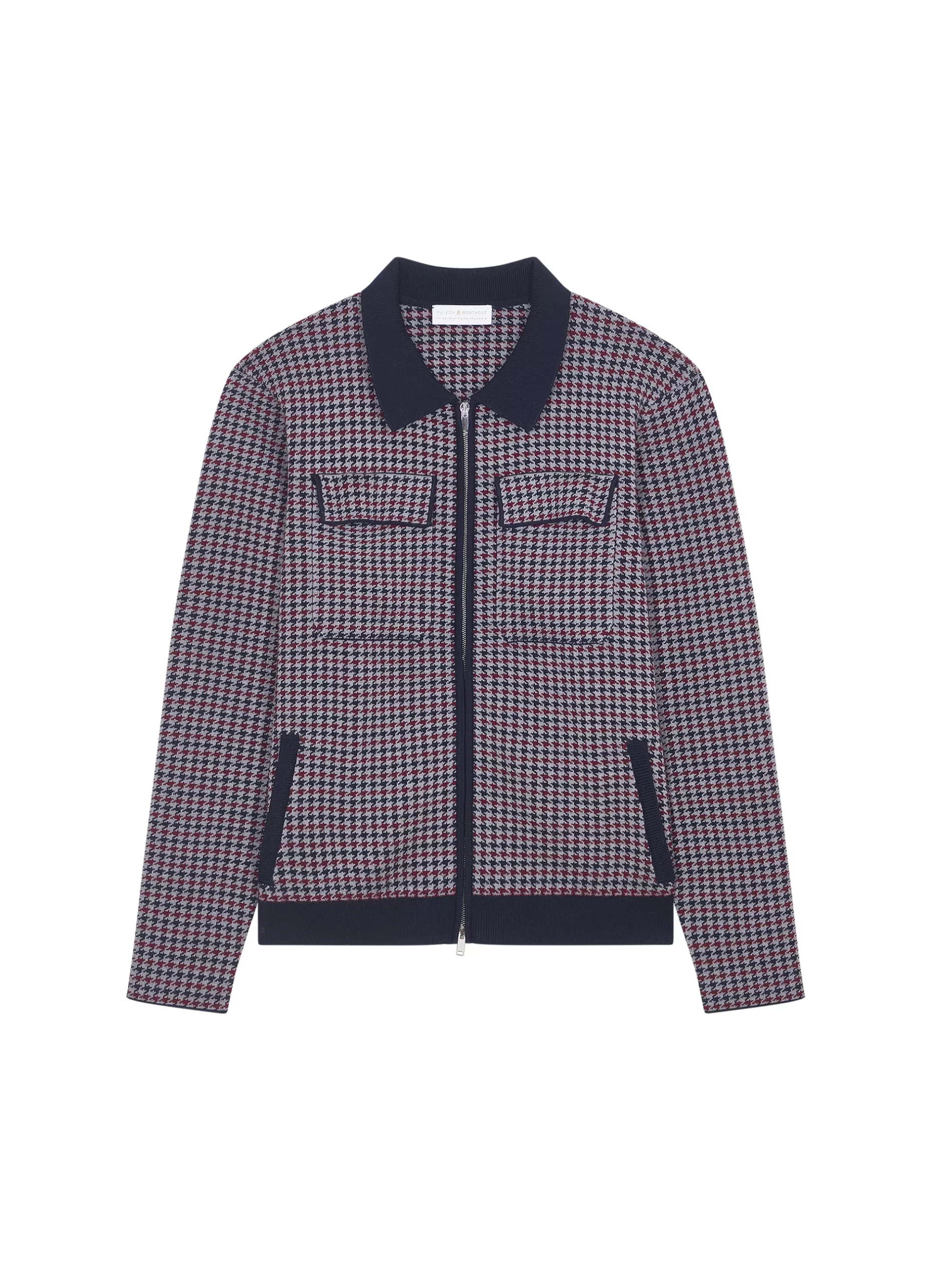 Maison Montagut Veste Motifs Pied-De-Poule Laine Merinos - Fabien>Homme Vestes Et Gilets