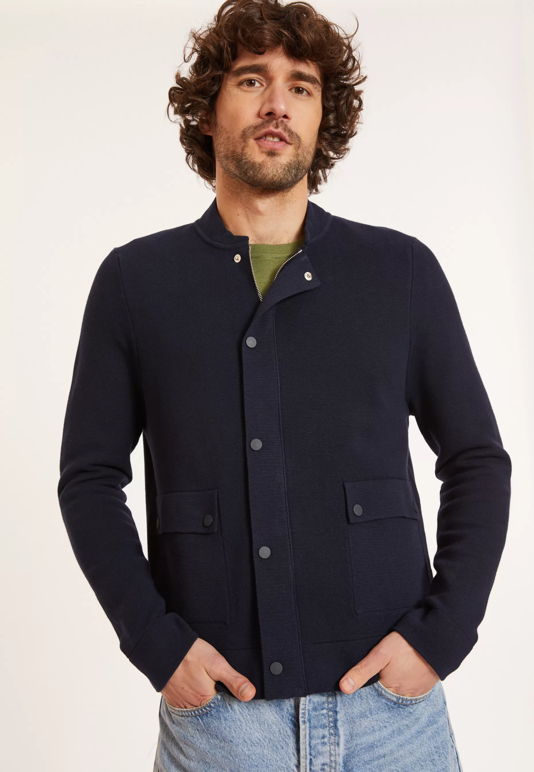 Maison Montagut Veste Zippee A Poches En Coton Bio - Dalil>Homme Vestes Et Gilets