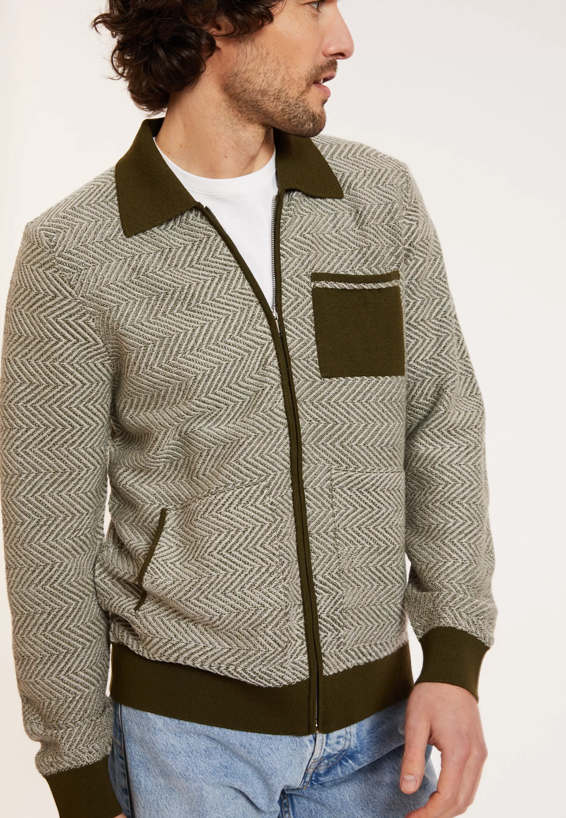 Maison Montagut Veste Zippee En Laine Merinos - Dinesh>Homme Vestes Et Gilets